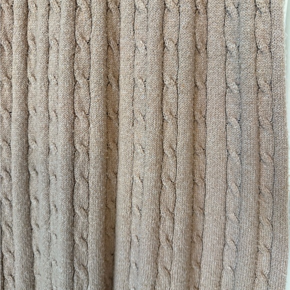 Knit Stretch Beige Fur Trim Skirt - Picture 6 of 9